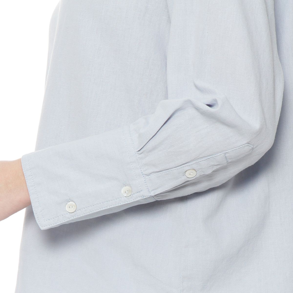 WADOS - BLUSA MANGA LARGA LINO SOLIDO ABOTONADA EN EL DELANTERO