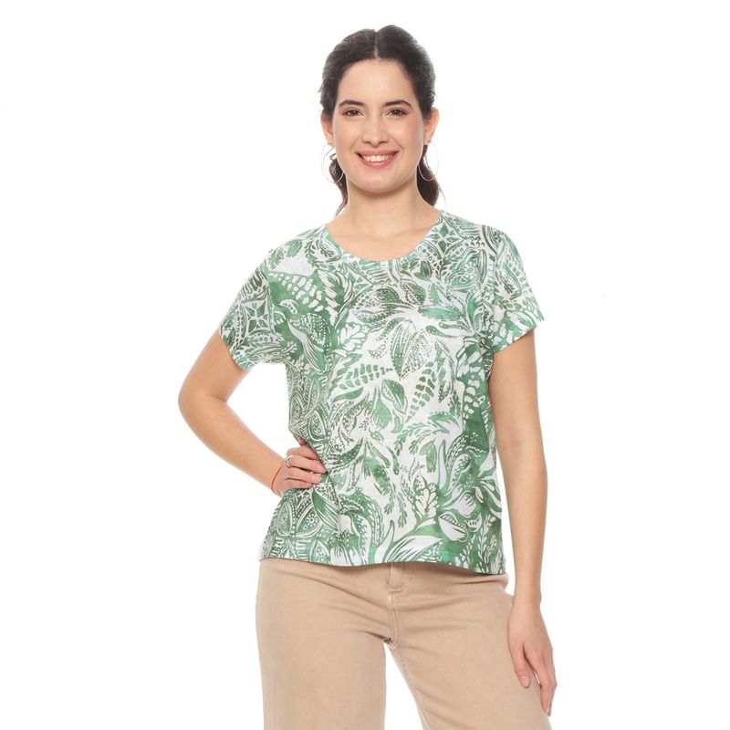 WADOS - POLERA MANGA CORTA SUBLIMADA CON APLICACION STRASS ESCOTE REDONDO