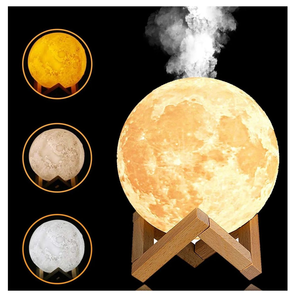 LAMPARA HUMIFICADORA CON FORMA DE LUNA  3D, marca GENERICO - Foto Principal
