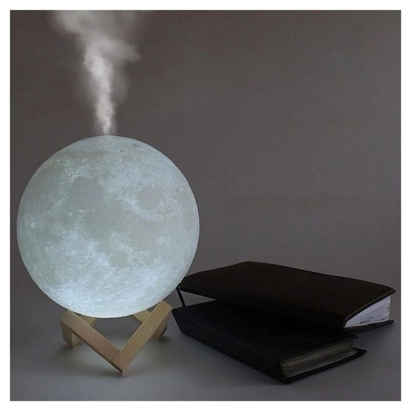 GENERICO - LAMPARA HUMIFICADORA CON FORMA DE LUNA  3D
