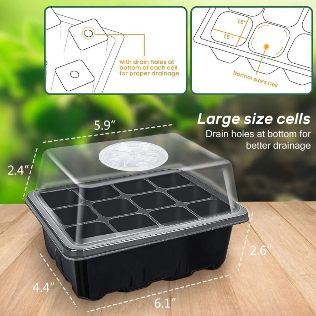 GENERICO - 5 Germinadores De Semillas Mini Invernadero Semillero
