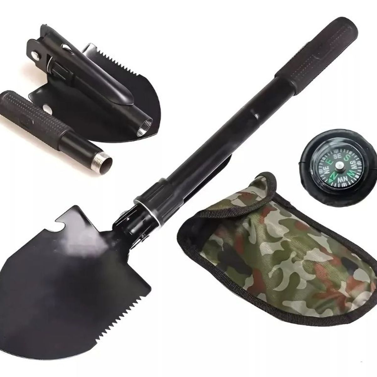 GENERICO - Pala Plegable Pala Camping Mini Palas Camping Pala Doble diseño negro