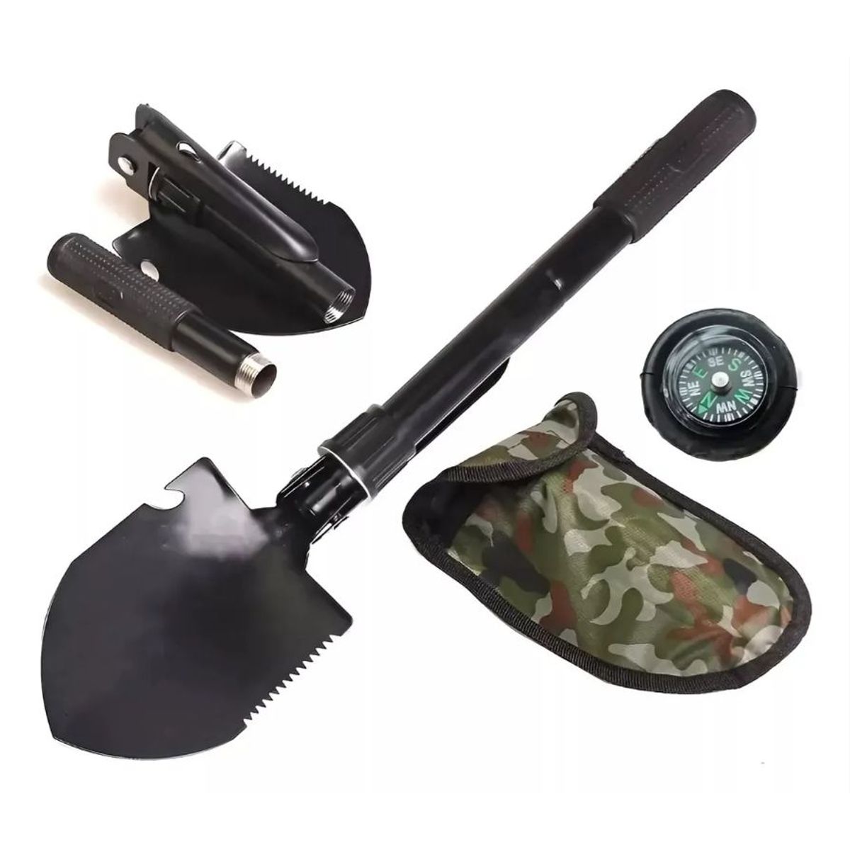 GENERICO - Pala Plegable Pala Camping Mini Palas Camping Pala Doble diseño negro