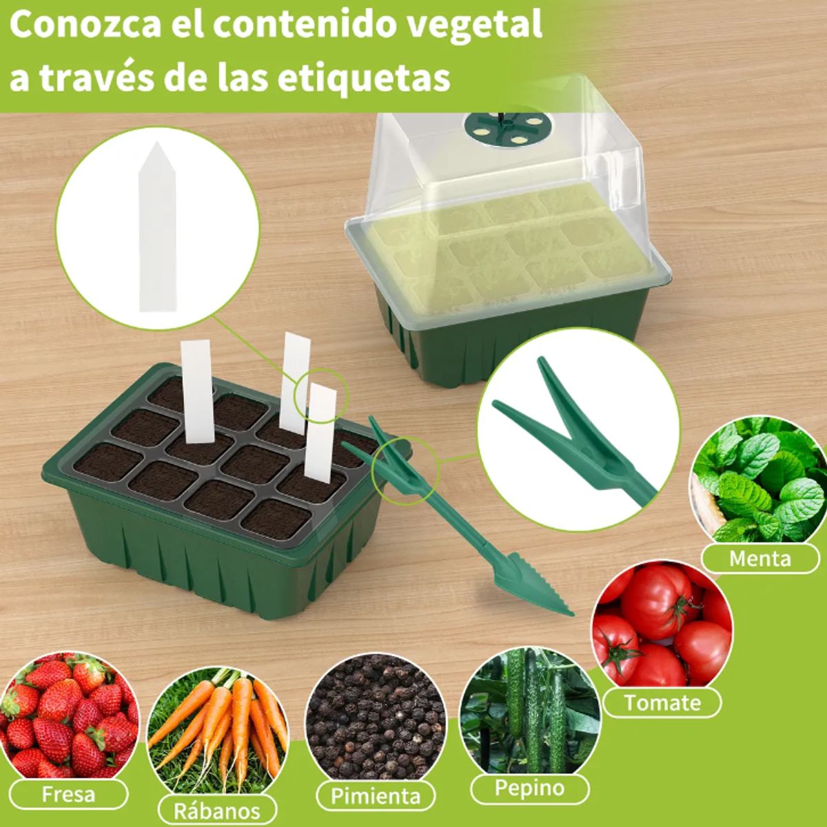 GENERICO - 31 Kits Bandejas Germinadoras Con Luz Invernadero Semillero