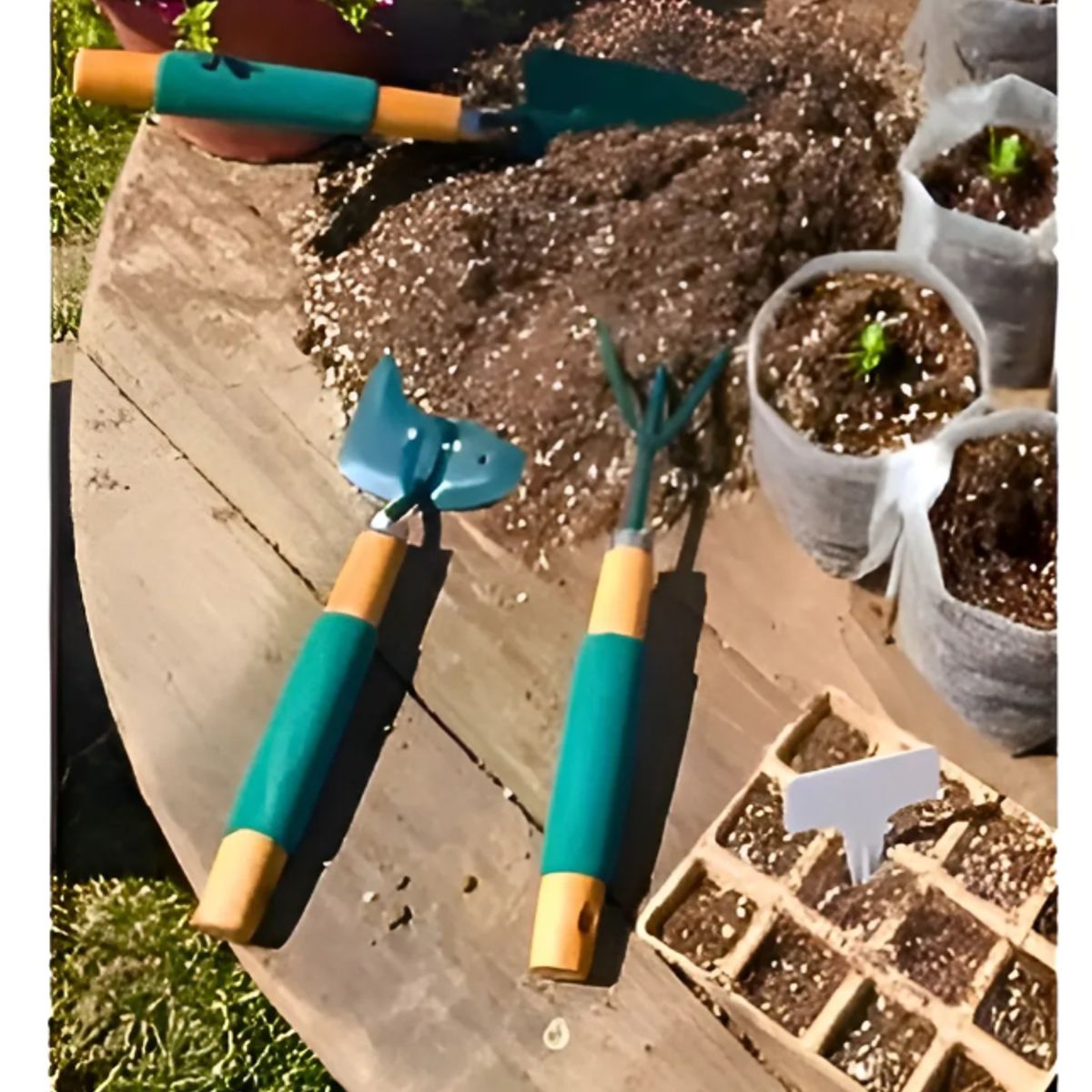 GENERICO - Kit Set Jardinería Huerto 3 Piezas Steeltools