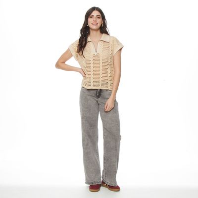 Imagen 2 del producto POLERA MANGA CORTA TEJIDA ESCOTE V