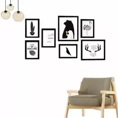 GENERICO - Pack de 7 marcos de foto color negro