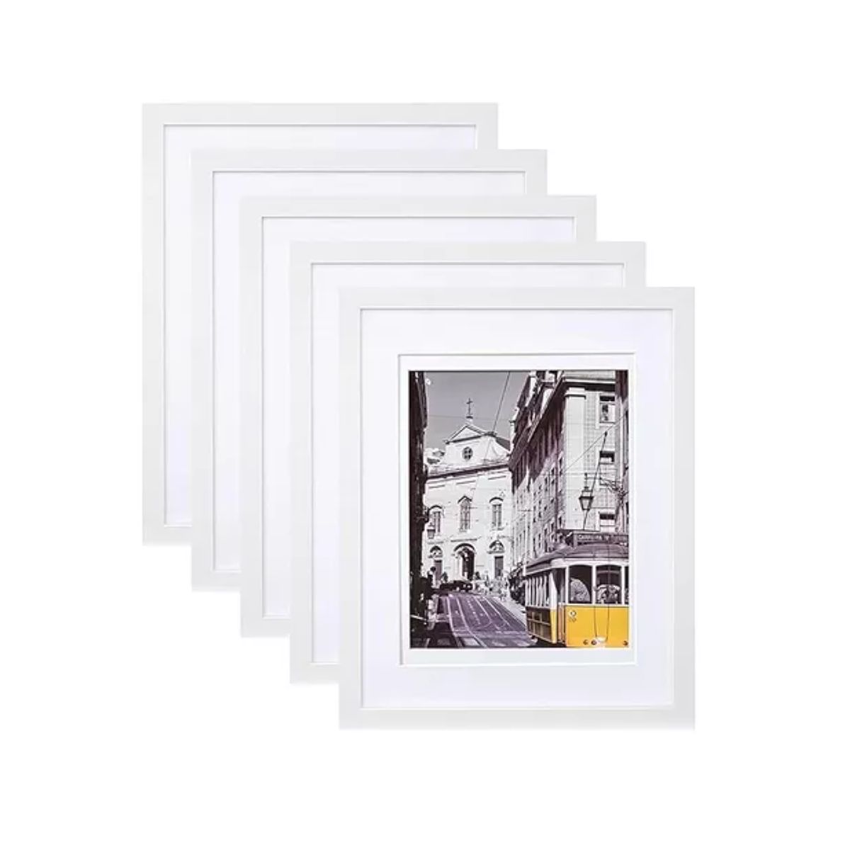 GENERICO - Pack de 5 Marcos para Foto Portarretrato A4 Cuadro Blanco