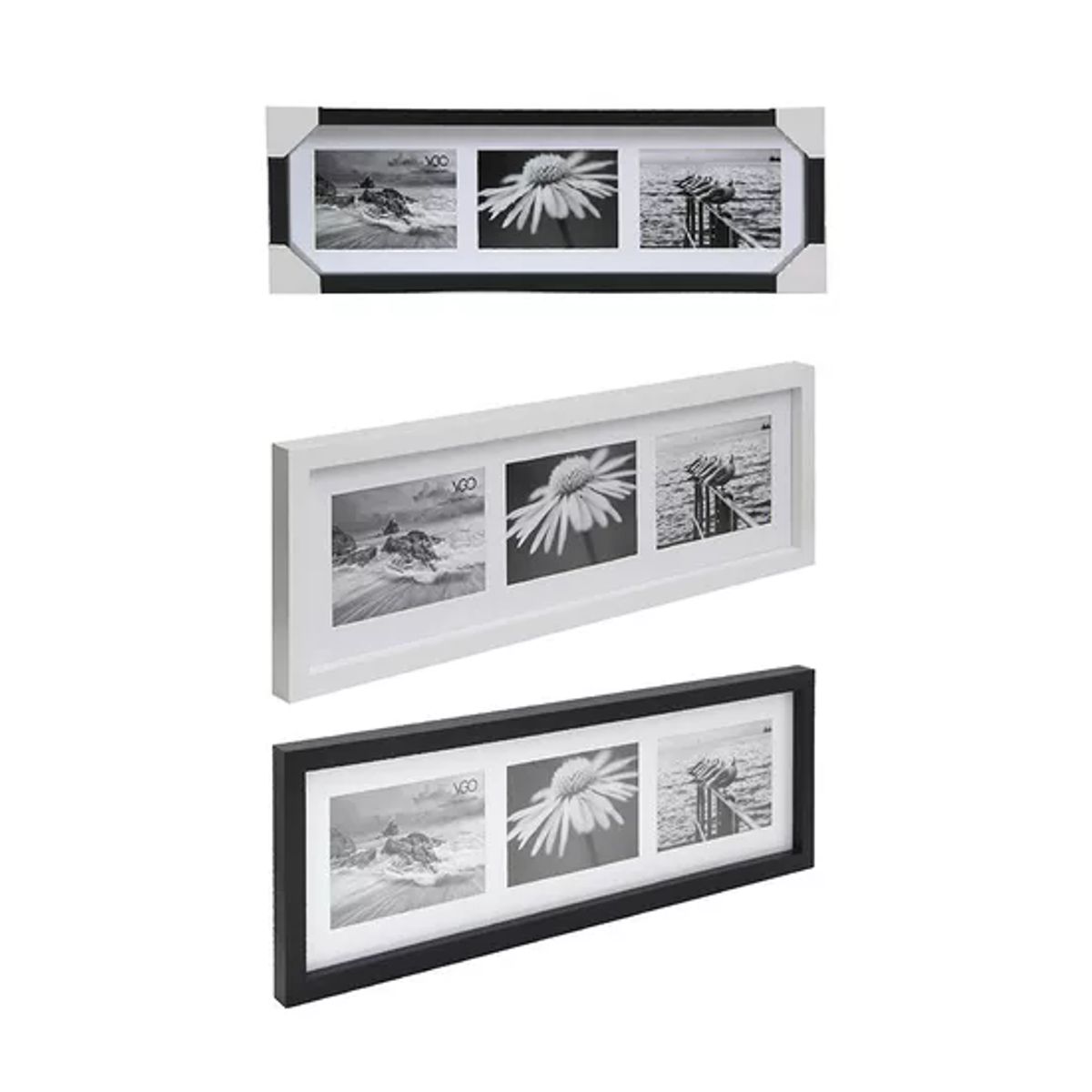 GENERICO - Marco para 3 Fotos 10x15cm Negro