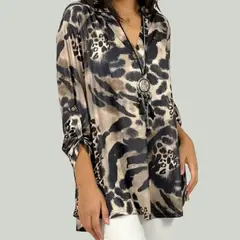 ARRAKASTA - Blusa animal print oversize