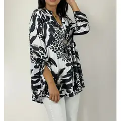 ARRAKASTA - Blusa animal print oversize