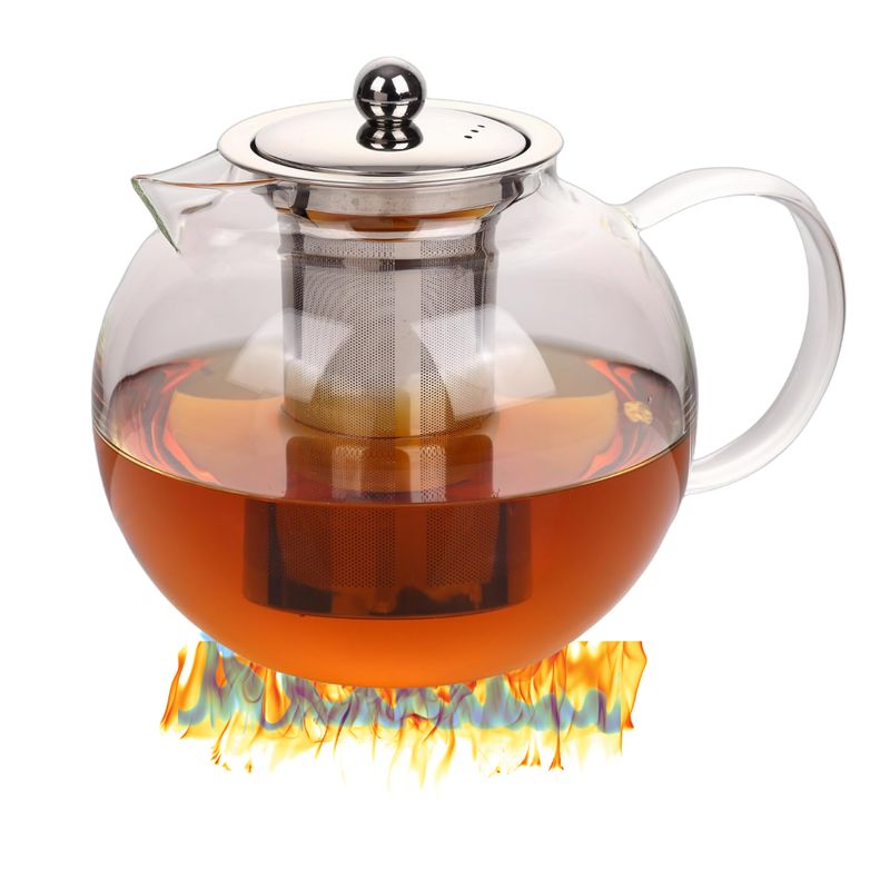 GENERICO - Tetera Infusor De Vidrio Té Infusor Acero Inoxidable 950 Ml Transparnt