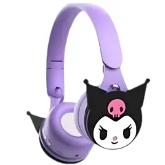 GENERICO - Audífonos Kuromi Inalámbricos Bluetooth Morado con negro