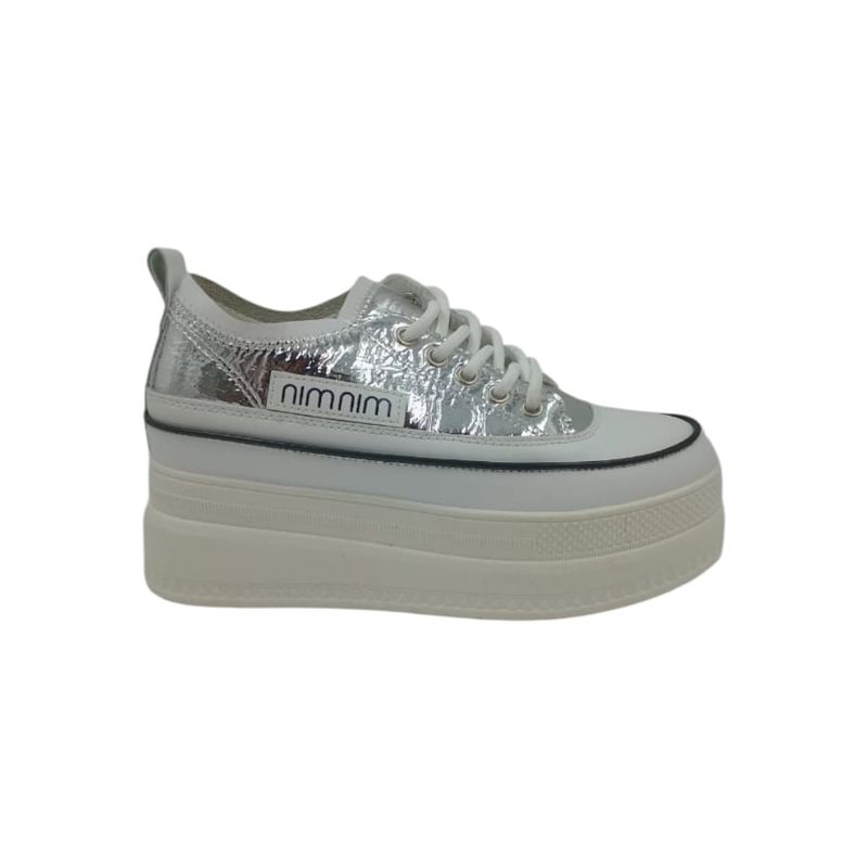 HERIEL - Zapatilla Plateada Plataforma Mujer