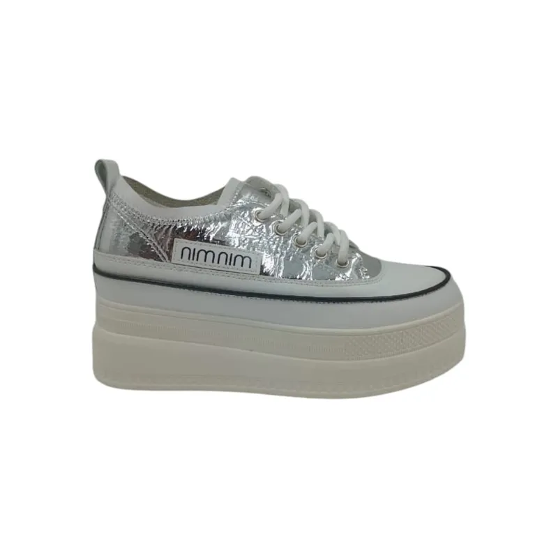 HERIEL - Zapatilla Plateada Plataforma Mujer