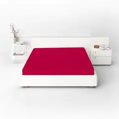 GENERICO - Sábana bajera tamaño FULL 135x190x30 ROJO