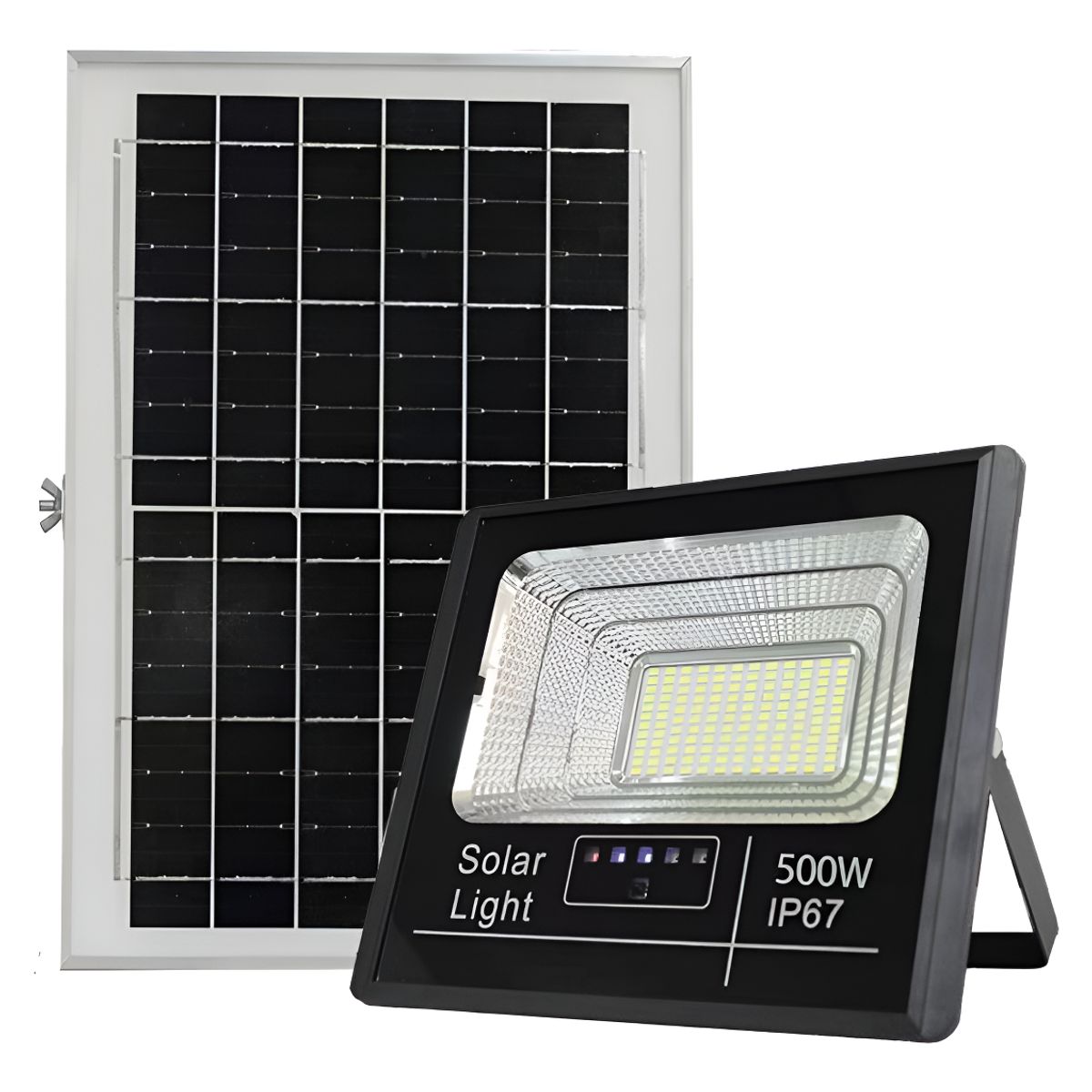 METEX - 500w Foco Reflector Solar Exterior Color Negro Luz Blanco