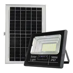 METEX - 500w Foco Reflector Solar Exterior Color Negro Luz Blanco