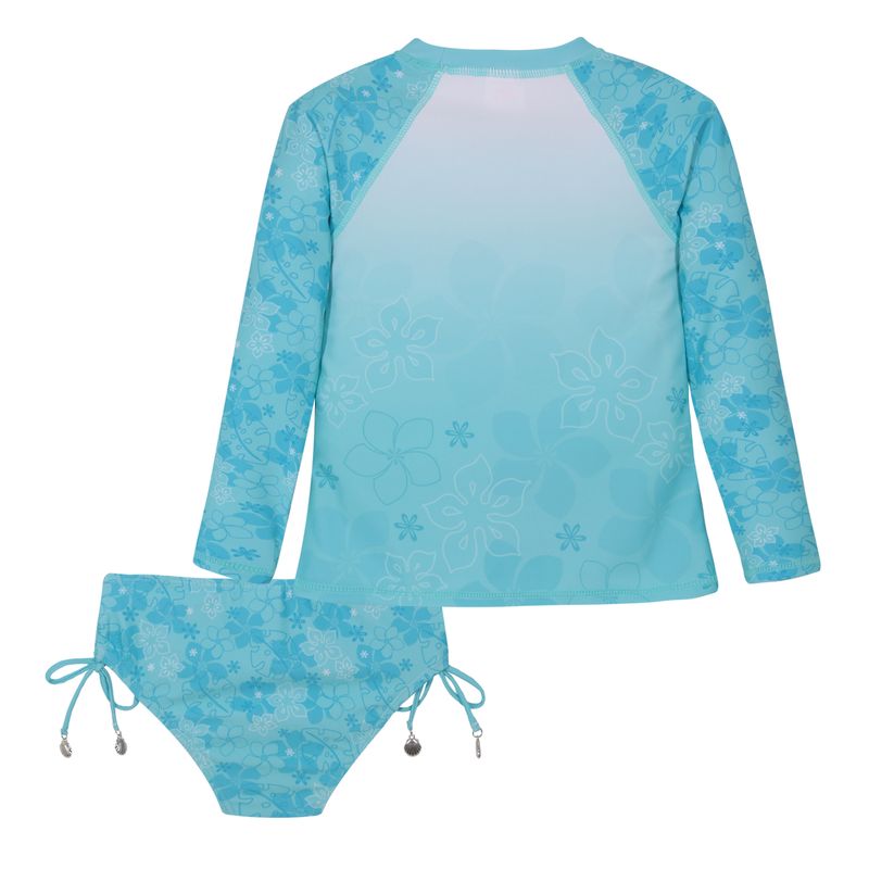 DISNEY - Traje de baño Niña Set UV50 MLarga Princesas Disney - Celeste