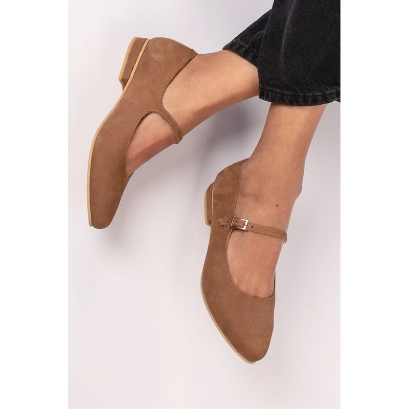 GANDARVA - Zapato Mujer de Cuero Almudena Café Avellana