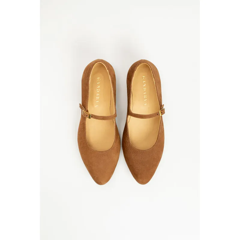 GANDARVA - Zapato Mujer de Cuero Almudena Café Avellana