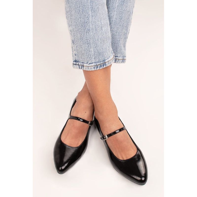 GANDARVA - Zapato Mujer de Cuero Almudena Richato Negro
