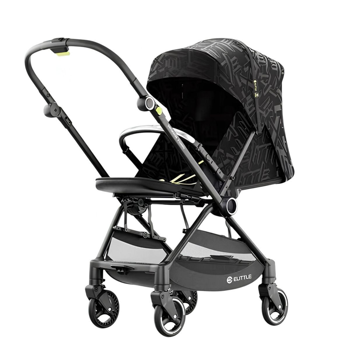 LUBABYCAS - Coche bebé de paseo Reversible Nueva Técnología Elittle E7 Negro Lubabycas