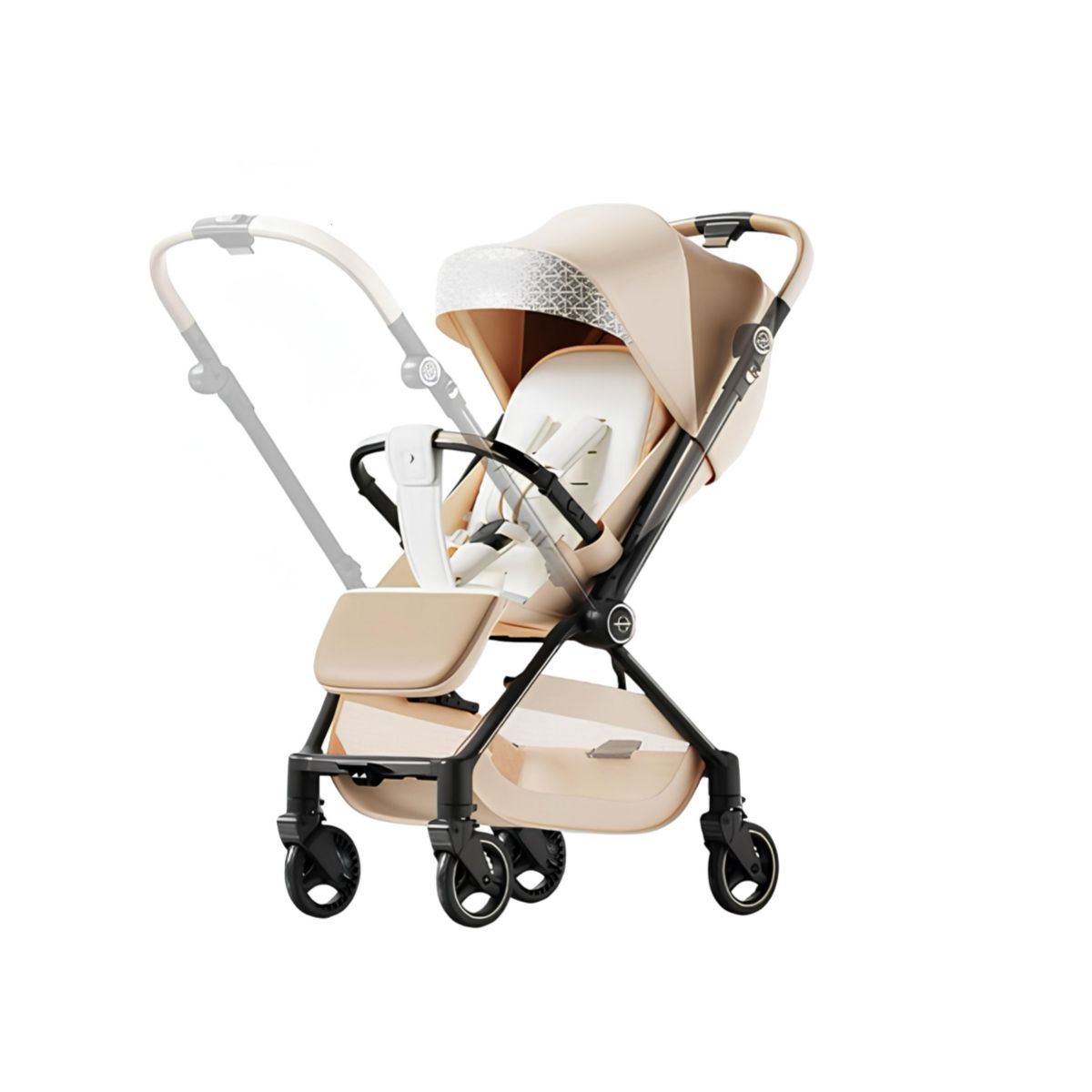 LUBABYCAS - Coche De Paseo Reversible Nueva Técnología Elittle E7 Dorado
