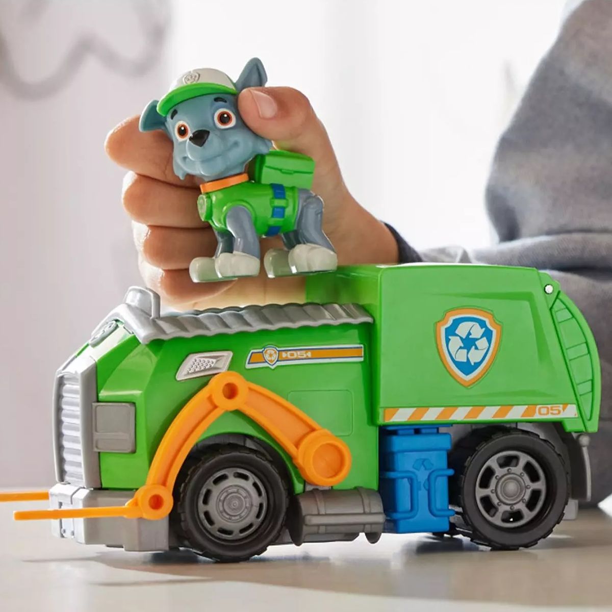PAW PATROL - Rocky Paw Patrol Camión De Reciclaje Auto Patrulla Canina