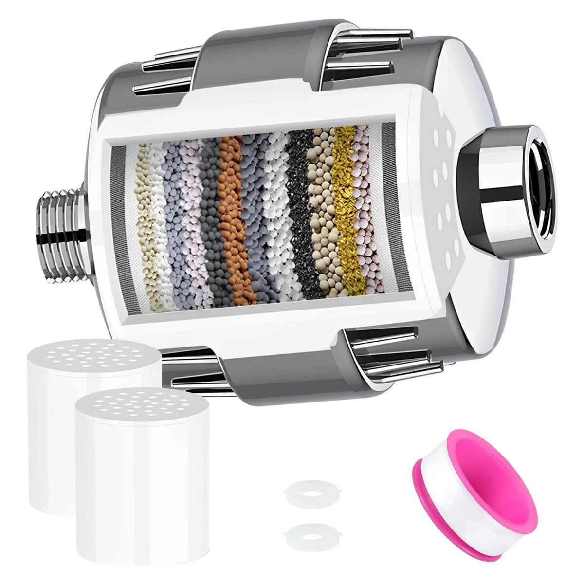 EDWINAYY - Purificador De Agua Ducha Con 2 Cartucho De Filtro 20 Capas