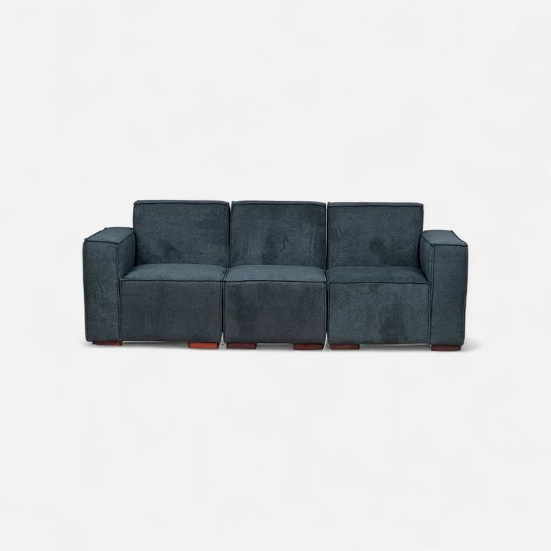 GENERICO - Sofá Modular Fortaleza 3 Cuerpos - Tela Lino Finesse Gris