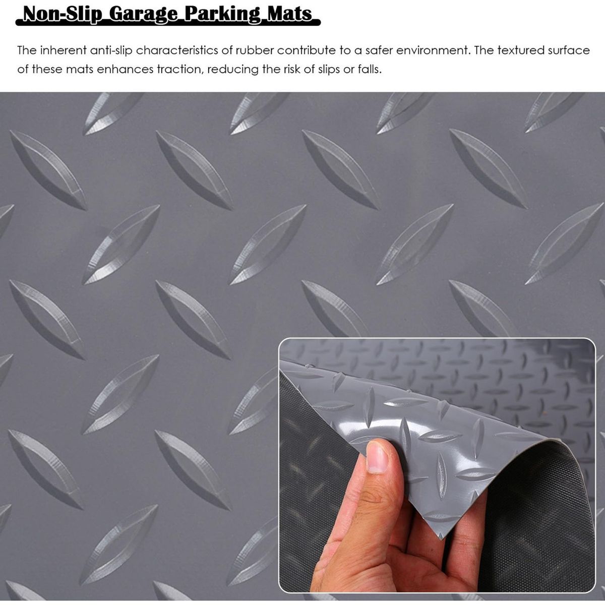 EDWINAYY - Piso Antideslizante De Goma Dibujo Toperol 1 M De Ancho Gris