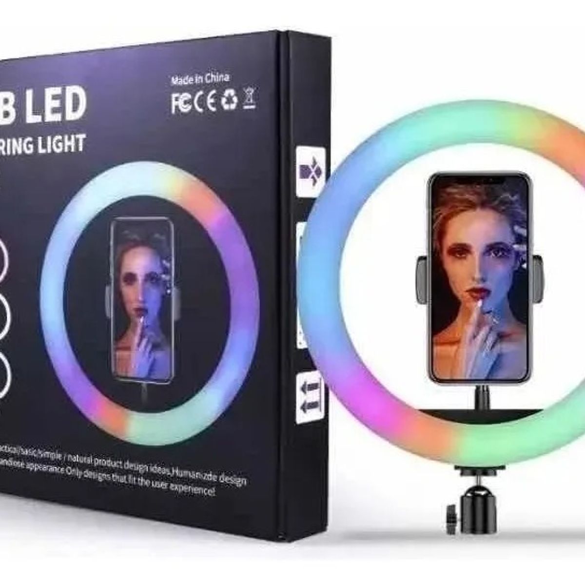 NO LOGO - Aro De Luz De Colores Youtuber Regalo Tripode 1.80