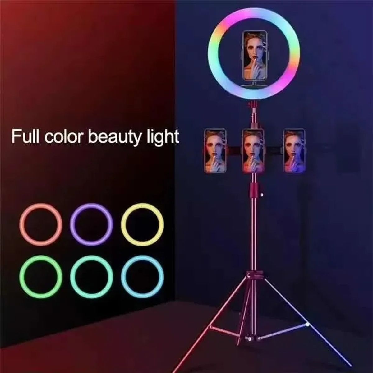 NO LOGO - Aro De Luz De Colores Youtuber Regalo Tripode 1.80