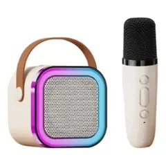 NO LOGO - Parlante Karaoke Altavoz Bluetooth K12 Con Micrófono Beige