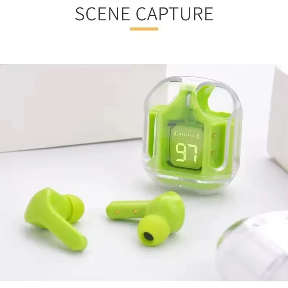 NO LOGO - Audifonos Inalámbricos Pantalla Digital Reducción Ruido Ipx4 Verde