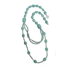 TAETHAI - Collar de plata 925 con piedras Turquesa y Crisocola