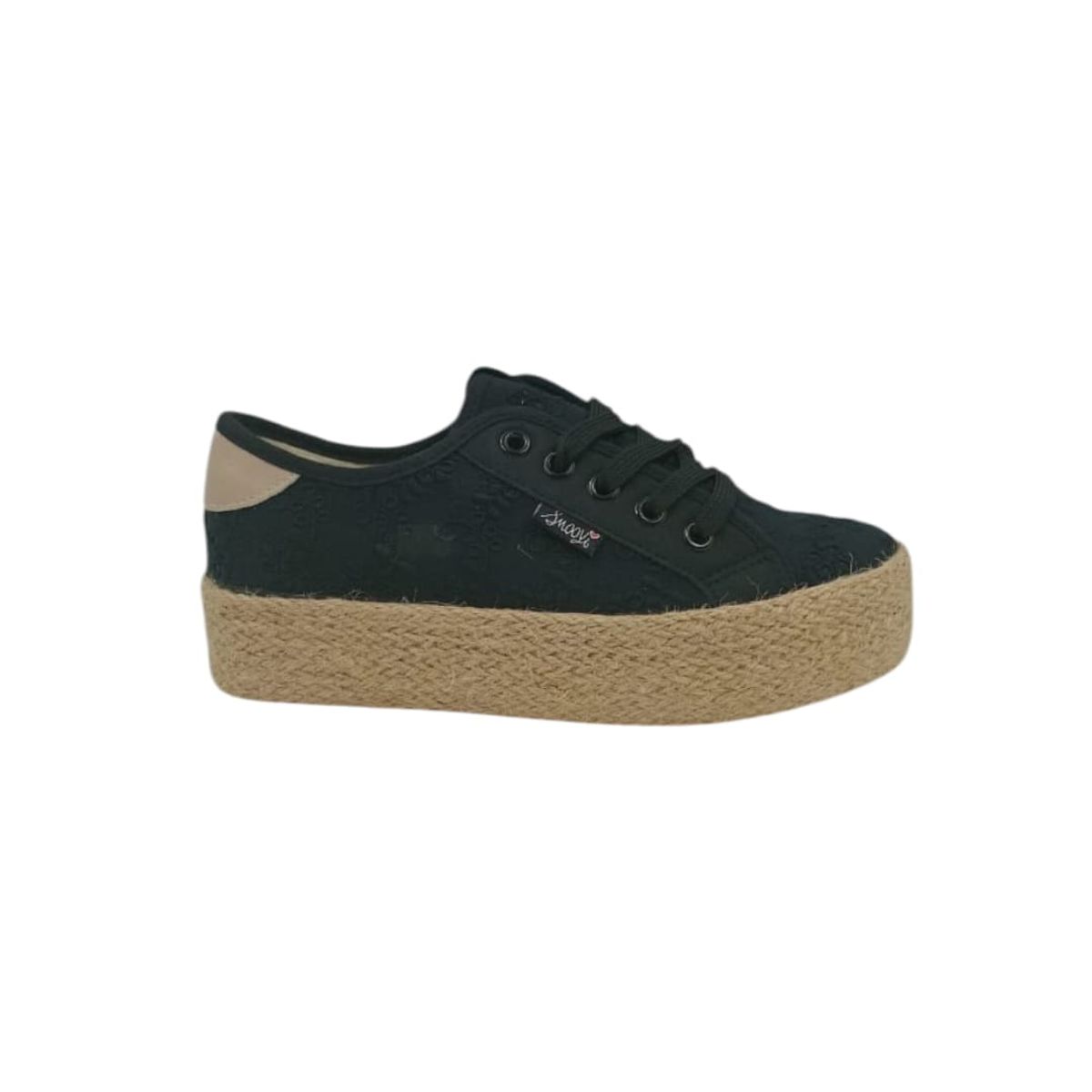 HERIEL - Zapatilla Negra Textil Mujer