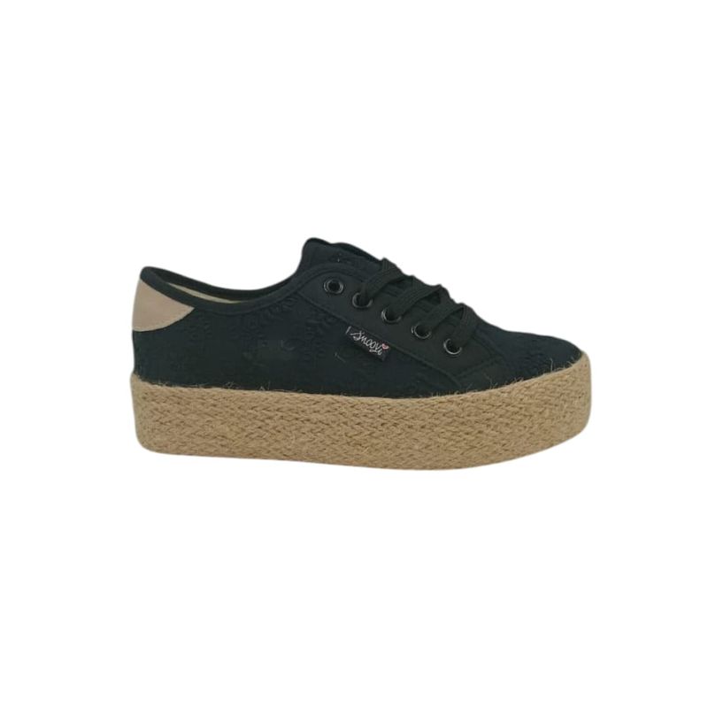 HERIEL - Zapatilla Negra Textil Mujer