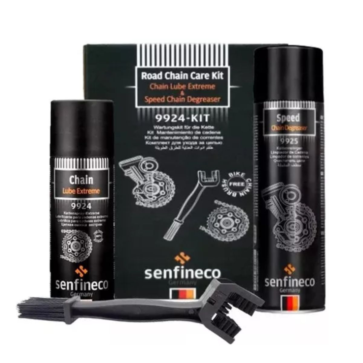GENERICO - Pack Limpiador Y Grasa Chain Lube Cadena De Moto Senfineco