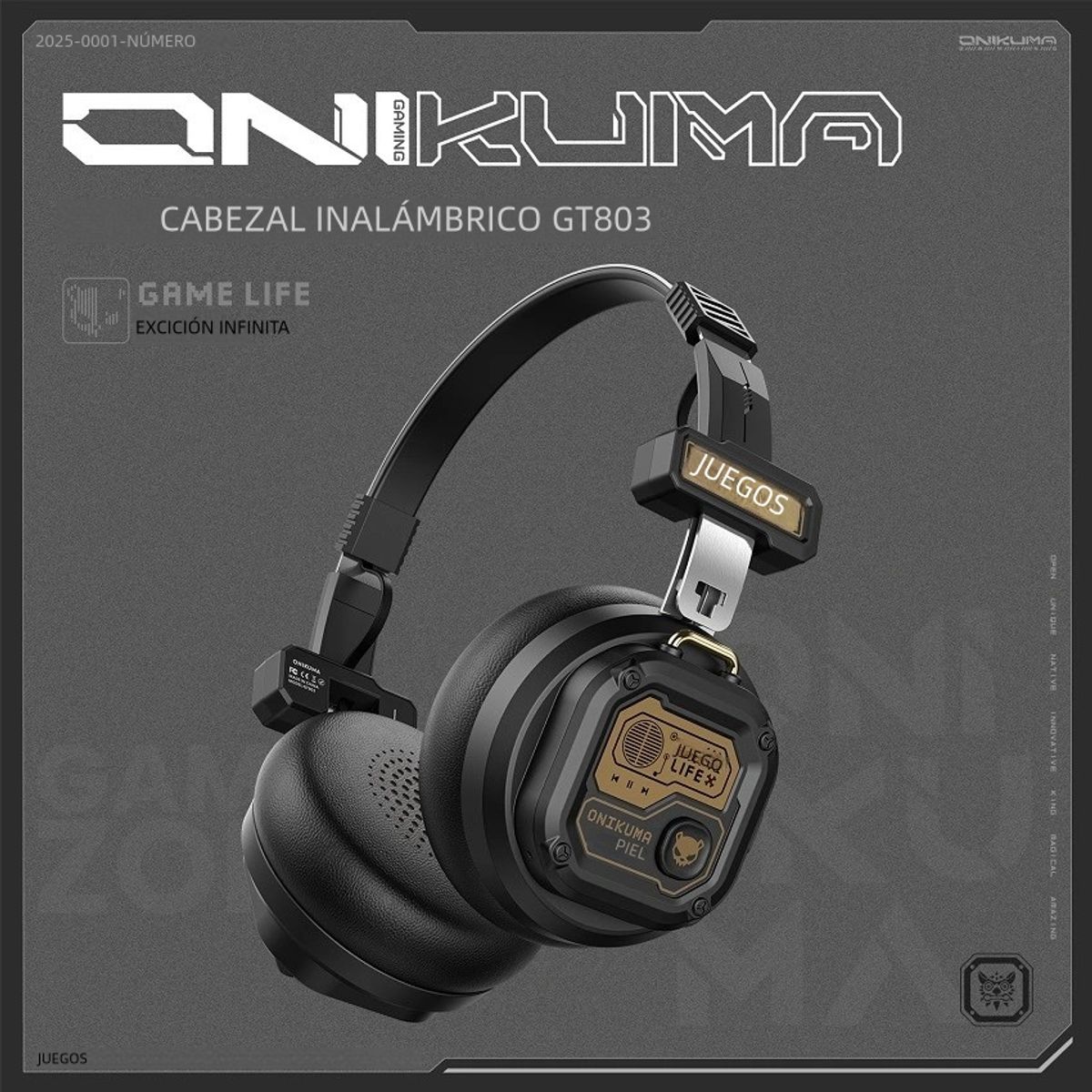 ONIKUMA - Audífonos Bluetooth de doble modo onikuma GT803 Negro