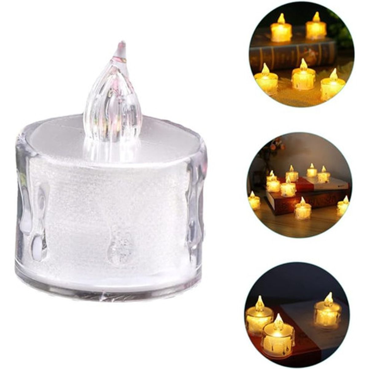 EDWINAYY - 24 Velas Electrónicas Decorativas Led Amarillas Con Pilas