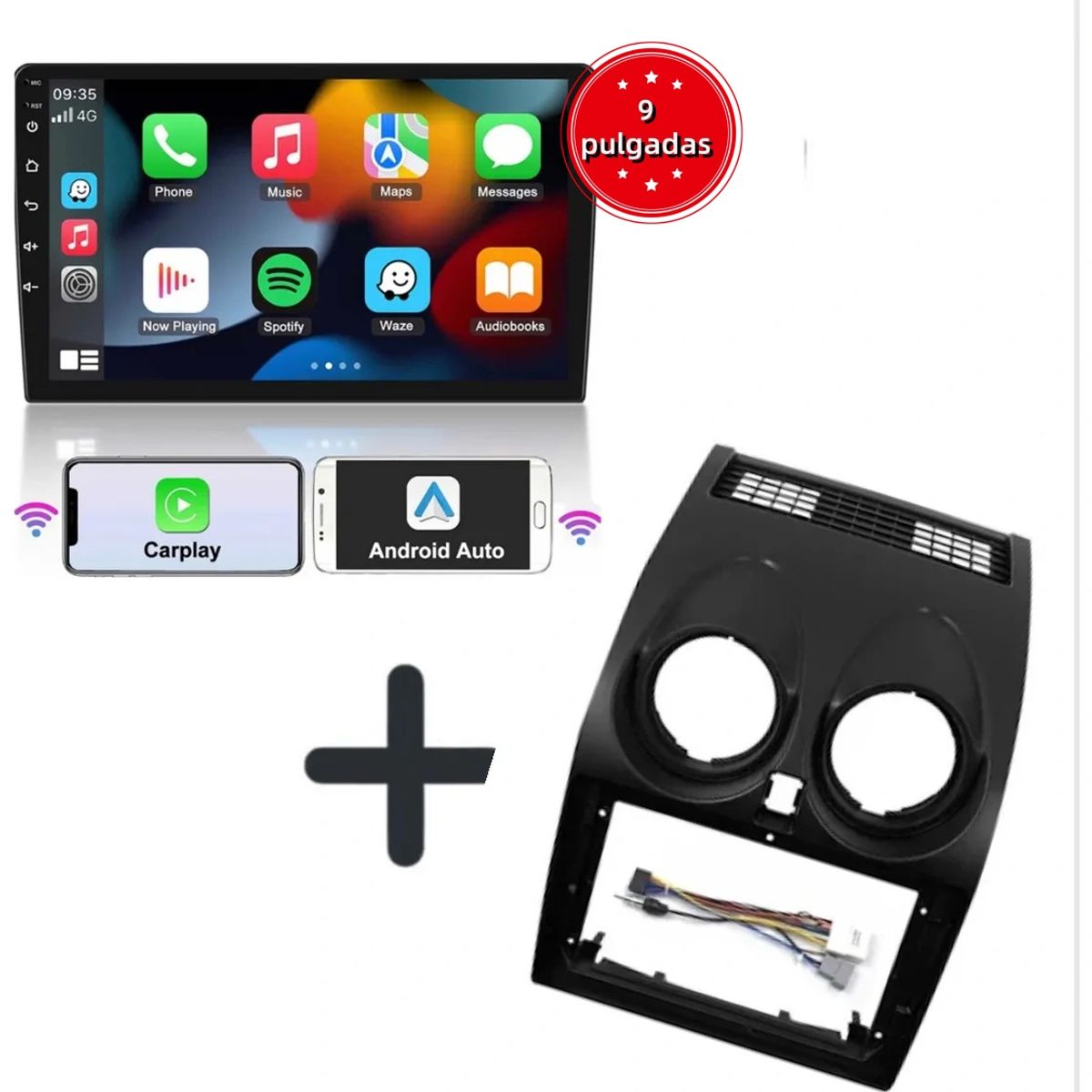 KUANGYE - Radio 9 Carplay Android + Bisel Para Nissan Qashqai + Canbus