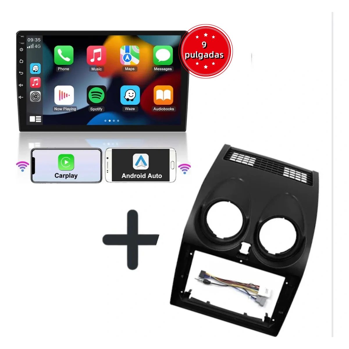 KUANGYE - Radio 9 Carplay Android + Bisel Para Nissan Qashqai + Canbus