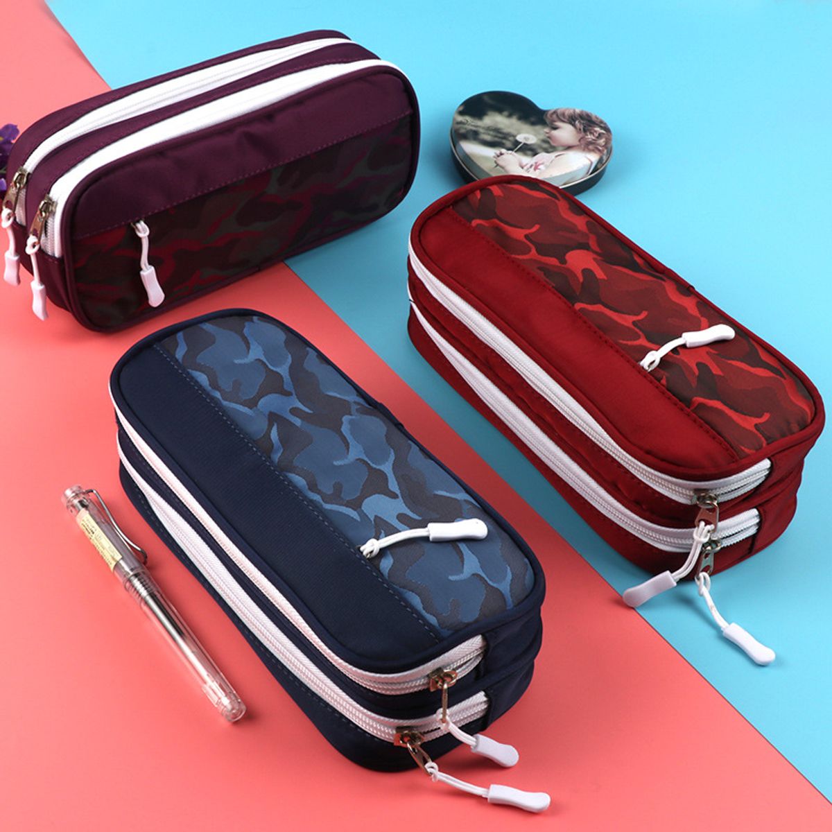 EDWINAYY - Lapicera Tres Capa De Gran Capacidad Estuche Organizador