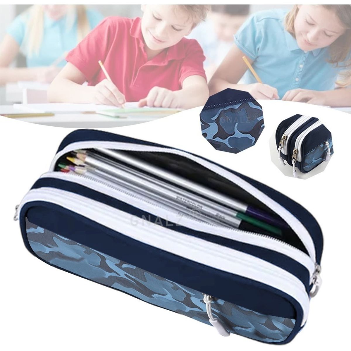 EDWINAYY - Lapicera Tres Capa De Gran Capacidad Estuche Organizador