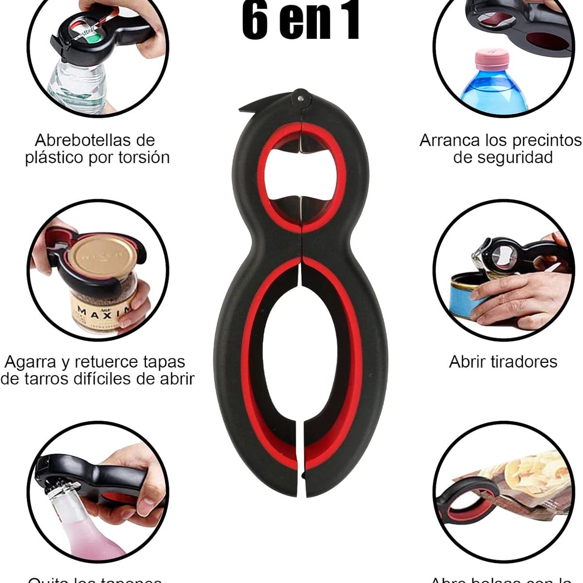 KUANGYE - Set 3 Abre Facil Multifuncional Frascos Latas Botellas Y Mas