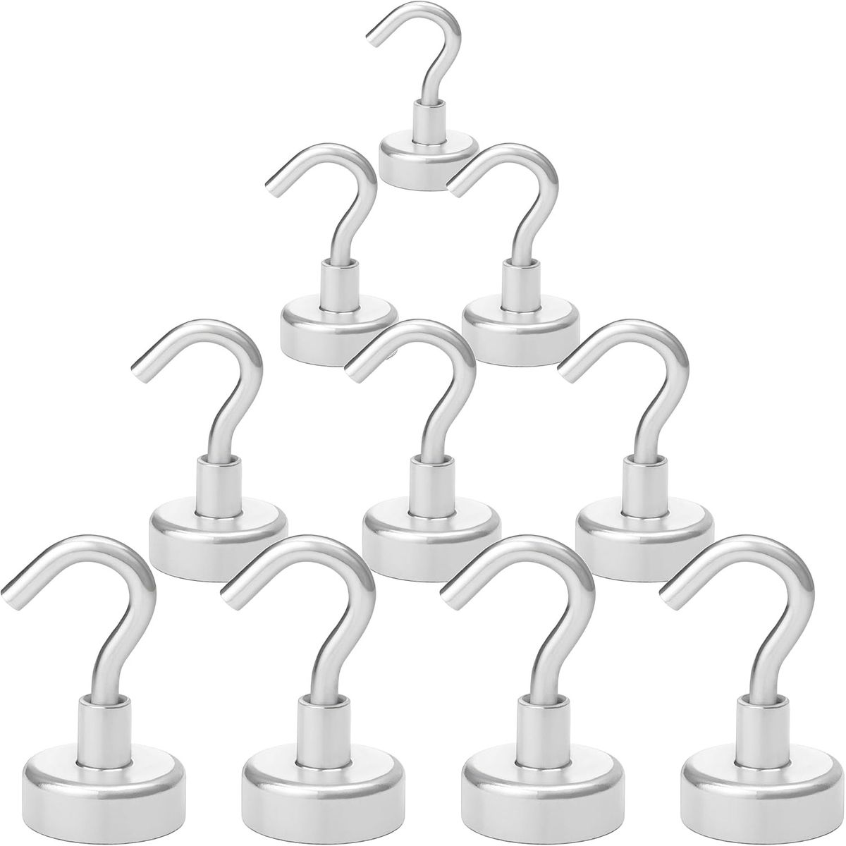 KUANGYE - Super Potente Lmán Neodimio Gancho Levantan 8 Kg 10 Pcs