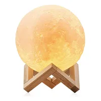 Lámpara Luna 3d Led 12 Colores Hogar Velador 15cm