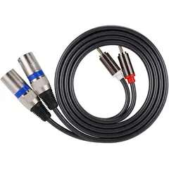 KUANGYE - Cable Audio Profesional Djs 2 Xlr Plug A 2 Rca 1,5 Metros